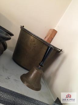 Brass bucket and school bell