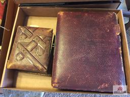 Two early cabinet card photo albums some with family names
