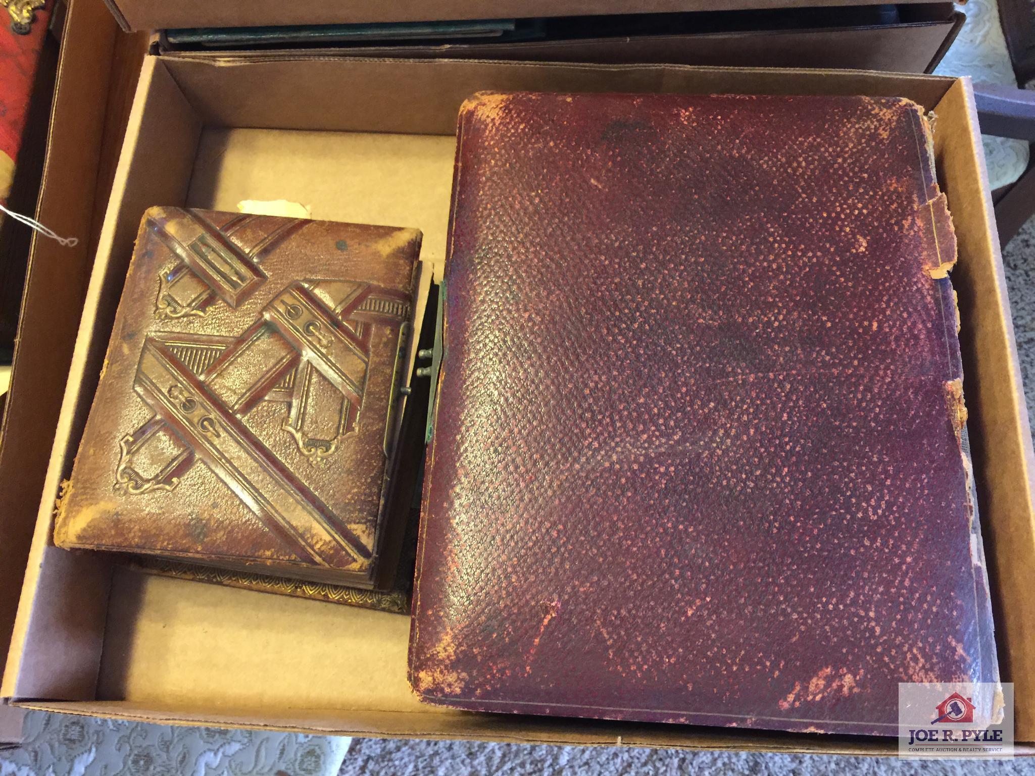 Two early cabinet card photo albums some with family names