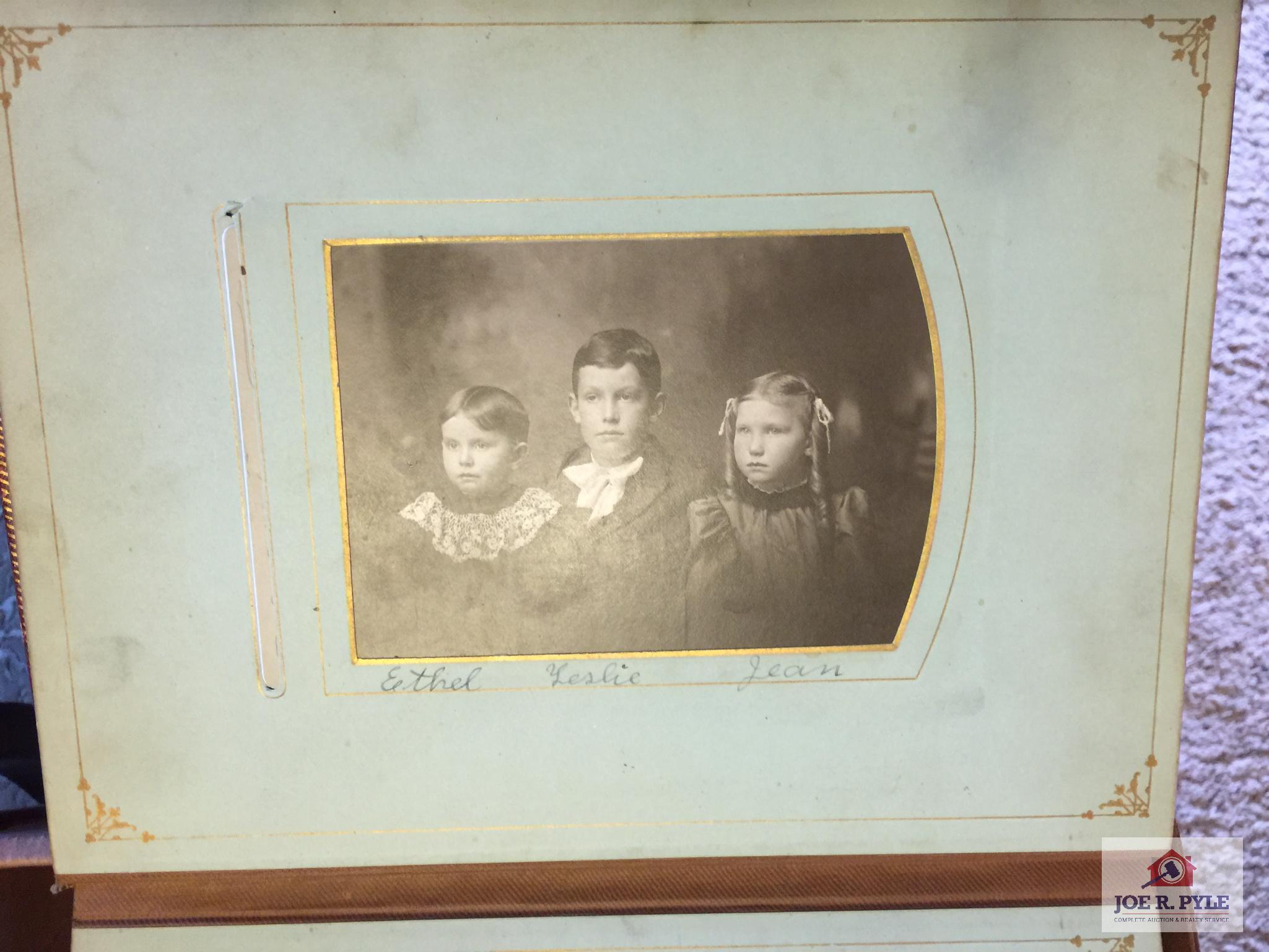 Two early cabinet card photo albums some with family names