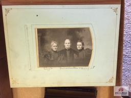 Two early cabinet card photo albums some with family names