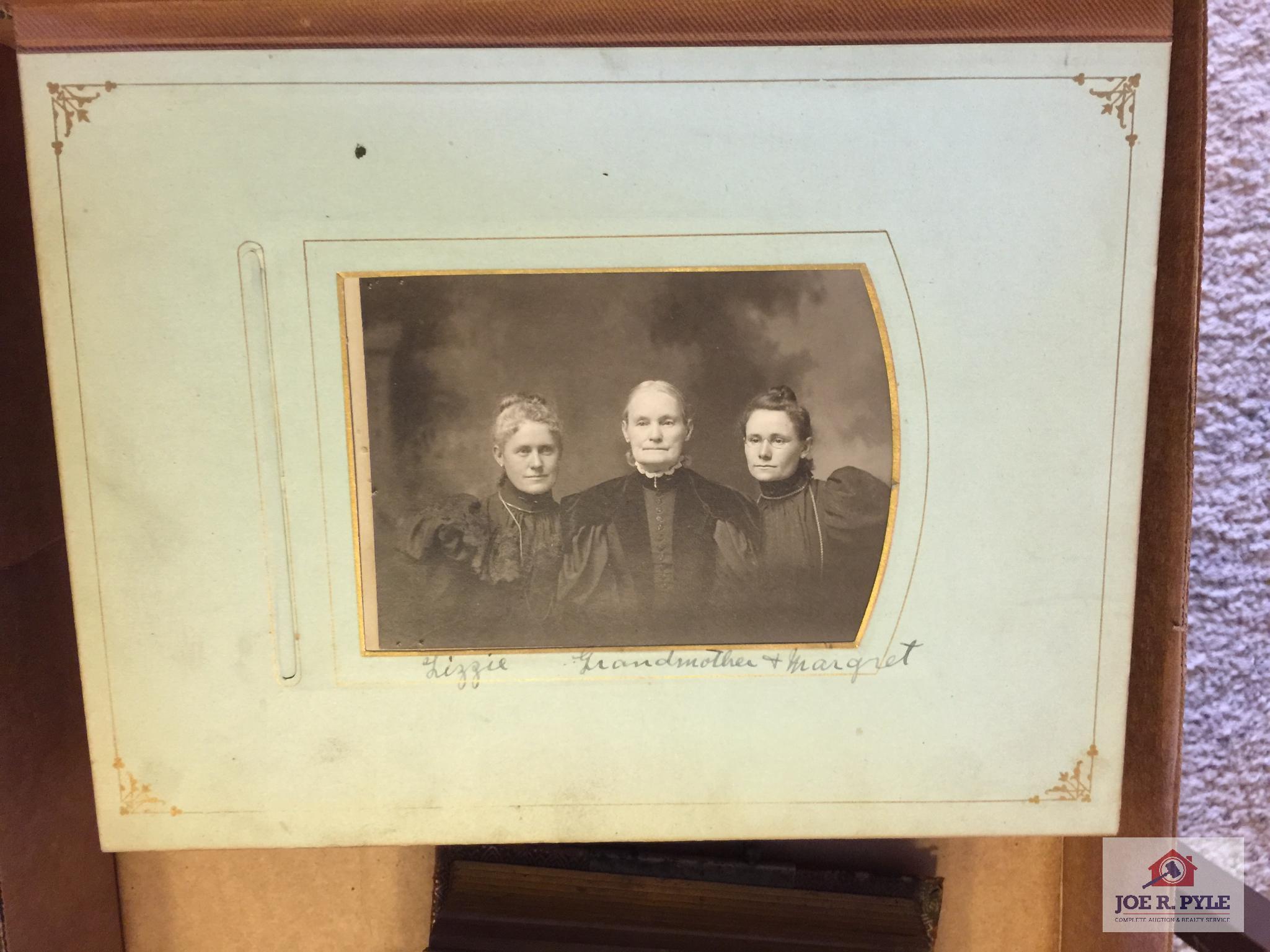 Two early cabinet card photo albums some with family names