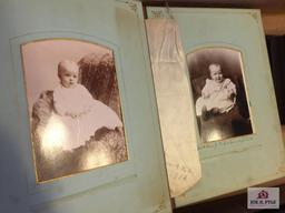 Two early cabinet card photo albums some with family names