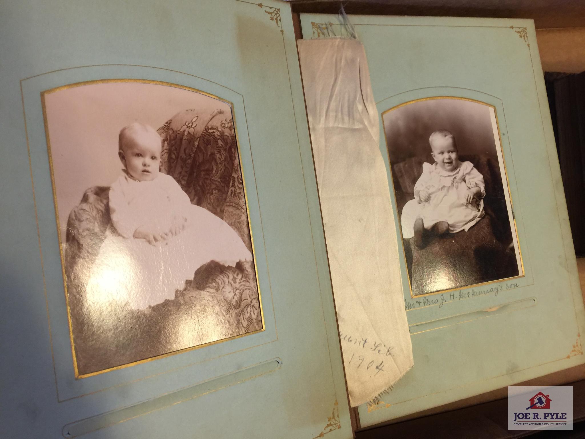 Two early cabinet card photo albums some with family names