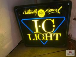 Vintage lighted I.C. Light bar sign