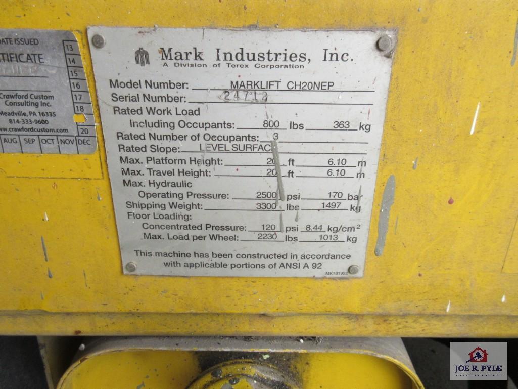 Marklift Model CH20NEP Scissor Lift