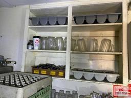 Contents of wall unit: glassware & flatware