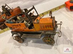 Marx 2 Amos and Andy tin wind up Open Air Taxis 8" x 5" x 3"