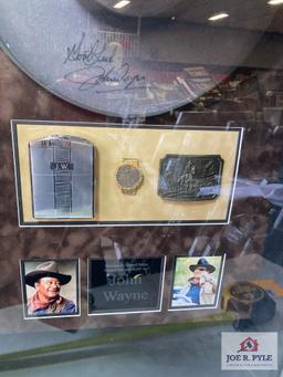 John Wayne Knife & Hat Signed & Other Artifacts Photo Frame
