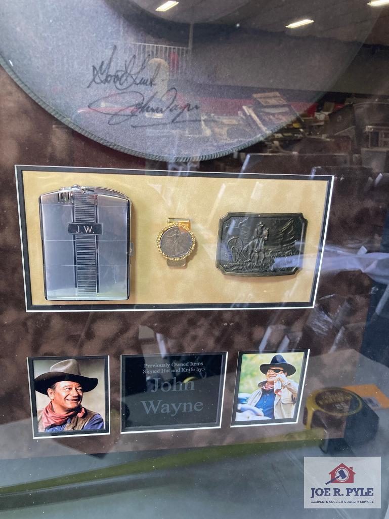 John Wayne Knife & Hat Signed & Other Artifacts Photo Frame