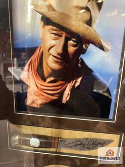 John Wayne Knife & Hat Signed & Other Artifacts Photo Frame