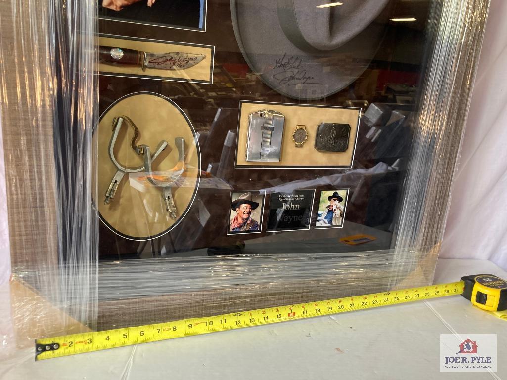 John Wayne Knife & Hat Signed & Other Artifacts Photo Frame