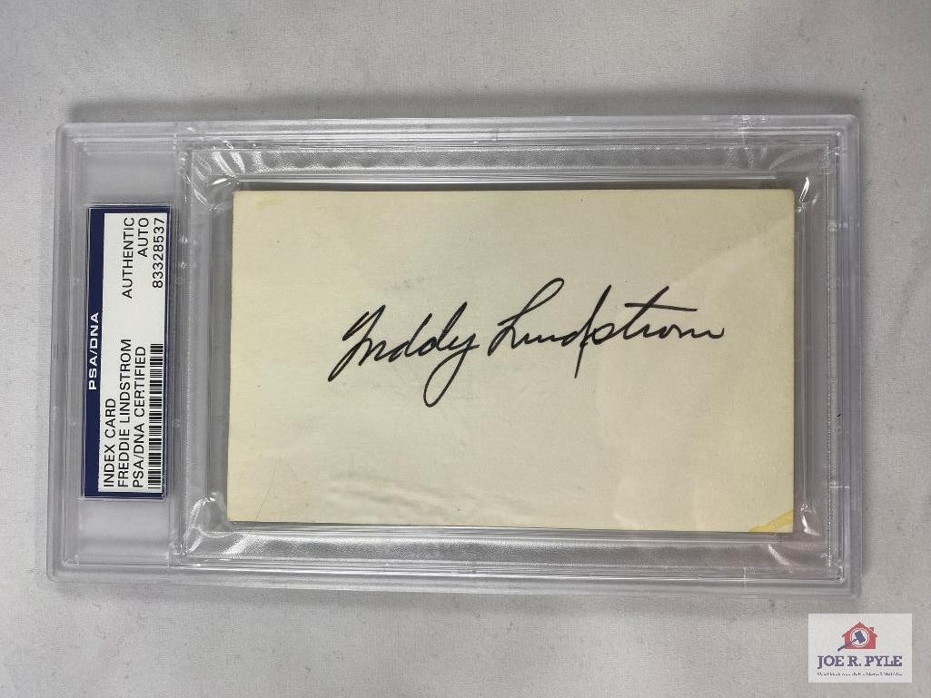 Freddie Lindstrom Authentic Autograph Index Card, PSA/DNA Certified