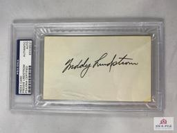 Freddie Lindstrom Authentic Autograph Index Card, PSA/DNA Certified