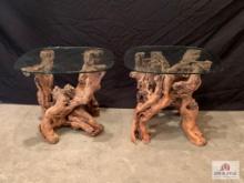 [260] Grapevine End Tables with glass top (29)