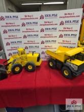 Mighty Tonka dump truck and Mighty Tonka loader