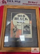 Old Black Joe wooden framed picture