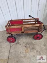 Wooden 6-wheeled wagon