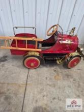 Vintage Volunteer Fire Dept. pedal car with ladder