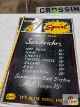 Squirt Menu metal sign