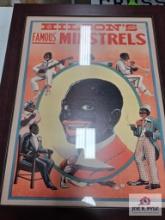 Wooden framed Hilson's Famous Minstrels photo