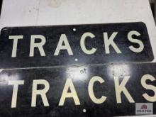 Metal track signs