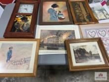 Assortment of picture frames with picture