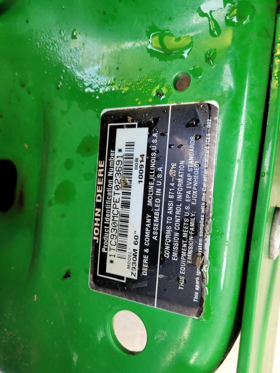 2014 John Deere 2930M Zero Turn Mower