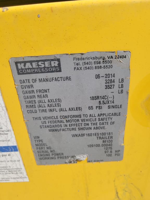 Kaeser 375 CFM Towable Air Compressor