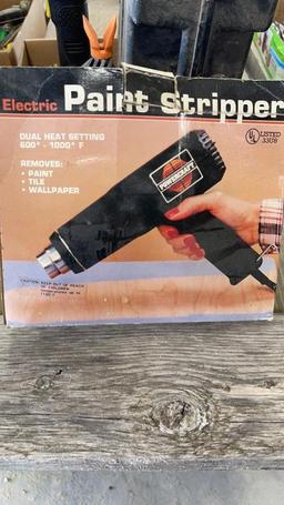 BOX AIR COMPRESSOR, PAINT SPRAYER AND STRIPPER