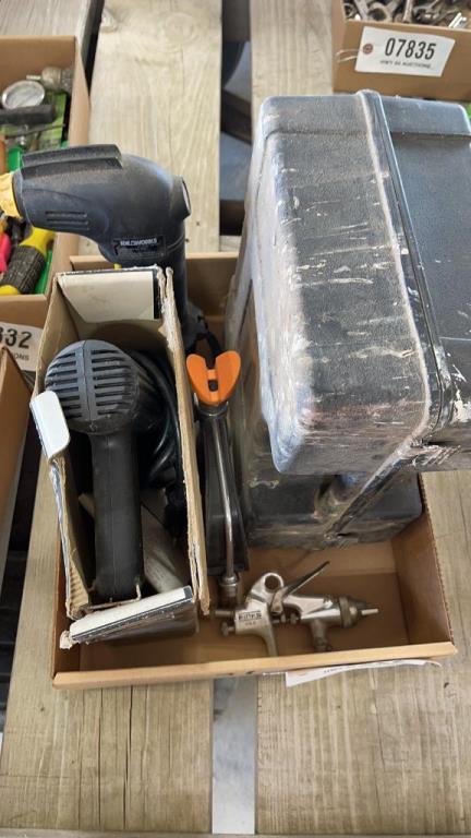 BOX AIR COMPRESSOR, PAINT SPRAYER AND STRIPPER