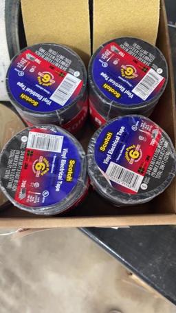 BOX OF MISC ELECTRICAL TAPE AND SAND PAPER