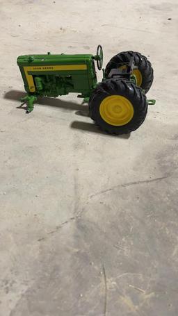 BOX OF JOHN DEERE TRACTORS & MISC TOYS