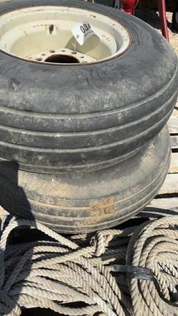 (2) 6 HOLE IMPLEMENT TIRES & RIMS