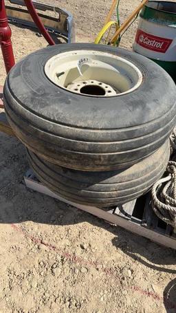 (2) 6 HOLE IMPLEMENT TIRES & RIMS
