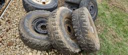 (3) RADIAL MUD CLAW TIRES & RIMS