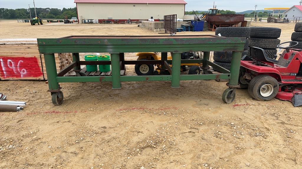 5' X 10' METAL WELDING TABLE ON WHEELS