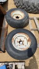 (2) 11L-15 5 BOLT TIRES AND RIMS