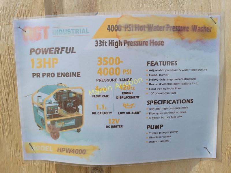 Agt 4000 Psi Hot Water Pressure Washer +