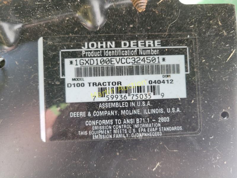 JD D100, 5spd, 42" deck, runs and mows
