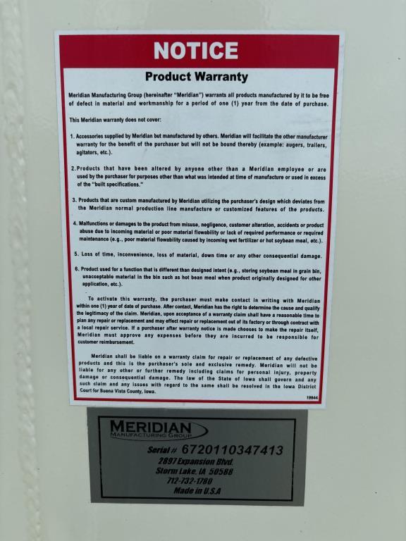 2011 Meridian 4SE Seed Titan *Wilson Closeout 217-620-9660