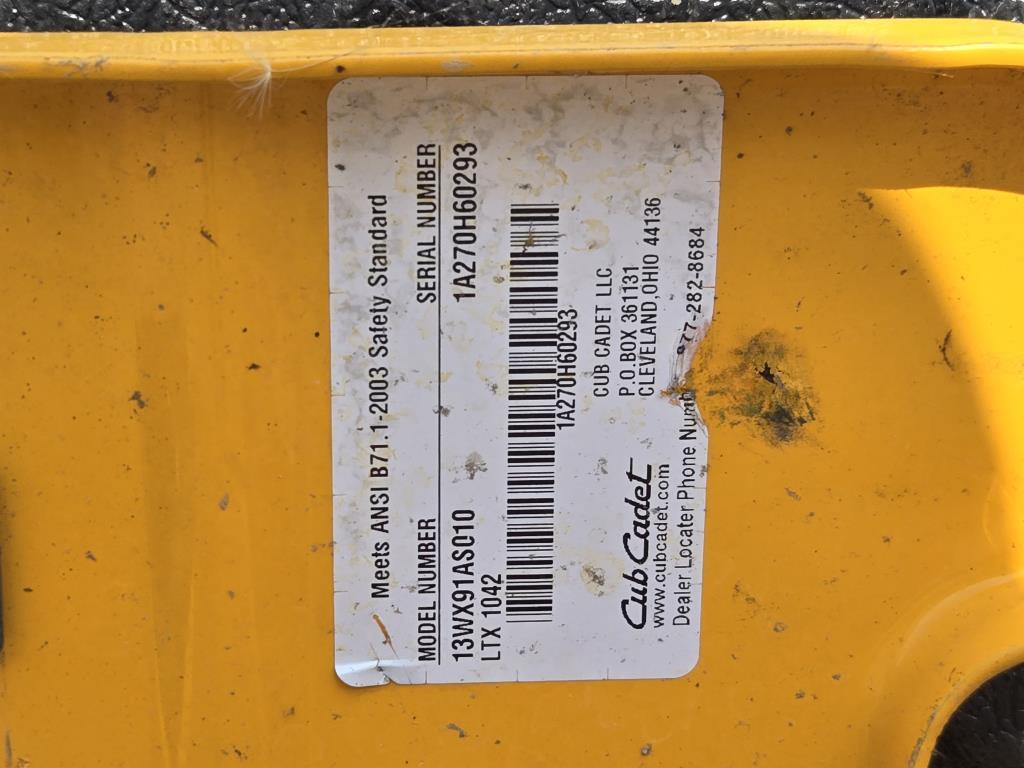 Cub cadet LTX1042,