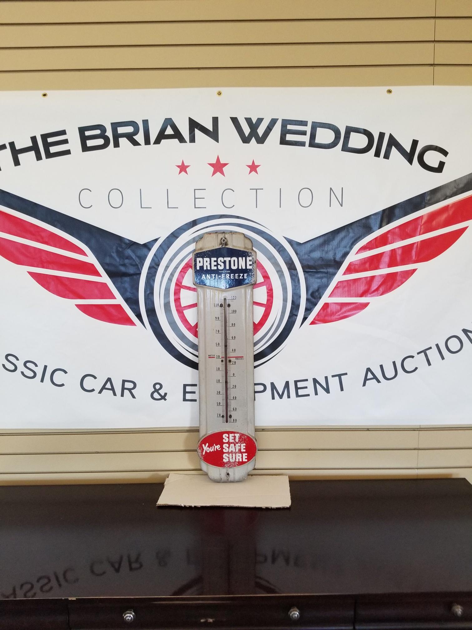 PRESTONE ANTIFREEZE THERMOMETER. 36" PORCELIN