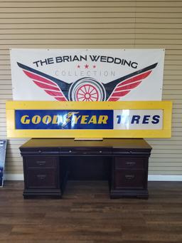 "GOOD YEAR TIRES" Single sided w/wood frame 105"x24"