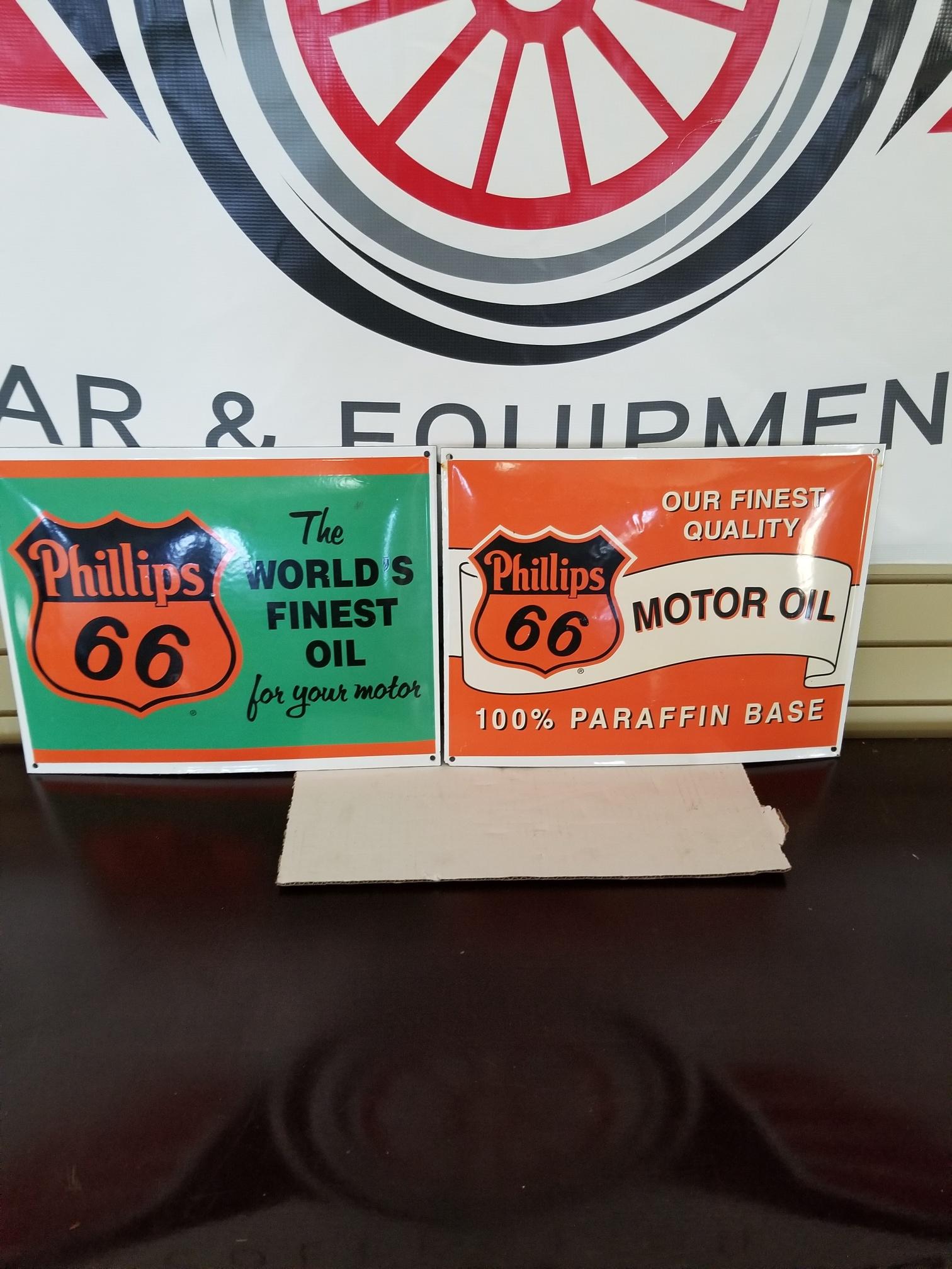 Two "PHILLIPS 66" Single sided signs 16.25"x12.5"
