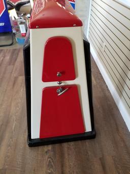 "TEXACO FIRE-CHIEF" Oil can island display/storage cabinet.