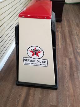 "TEXACO FIRE-CHIEF" Oil can island display/storage cabinet.