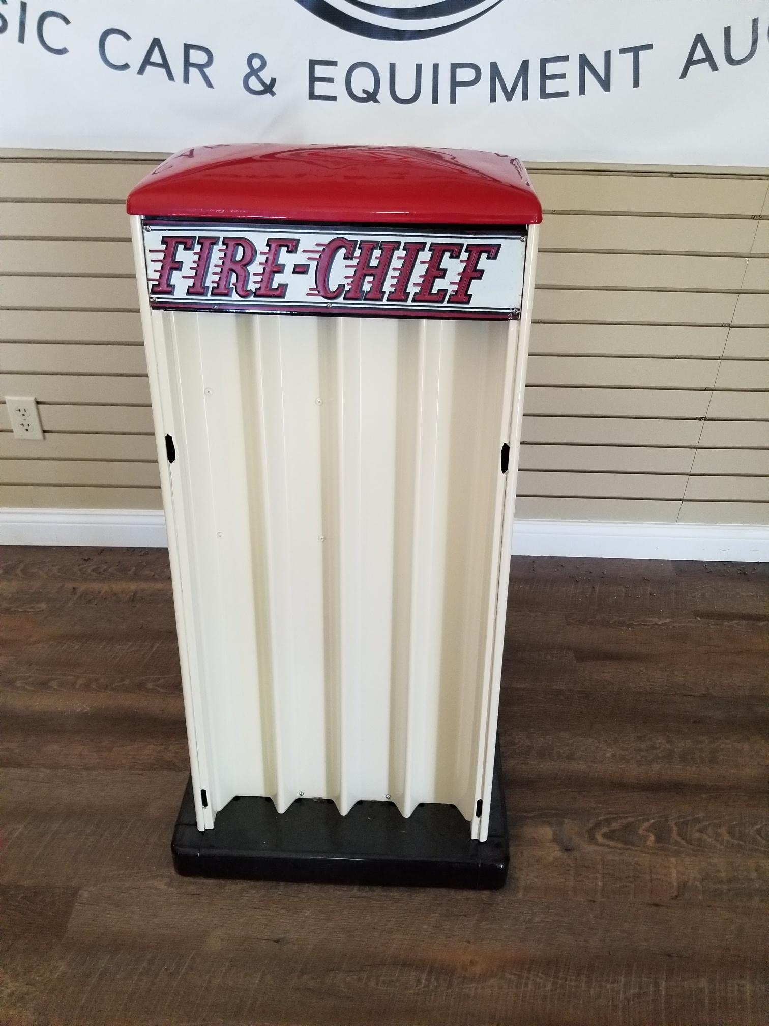 "TEXACO FIRE-CHIEF" Oil can island display/storage cabinet.