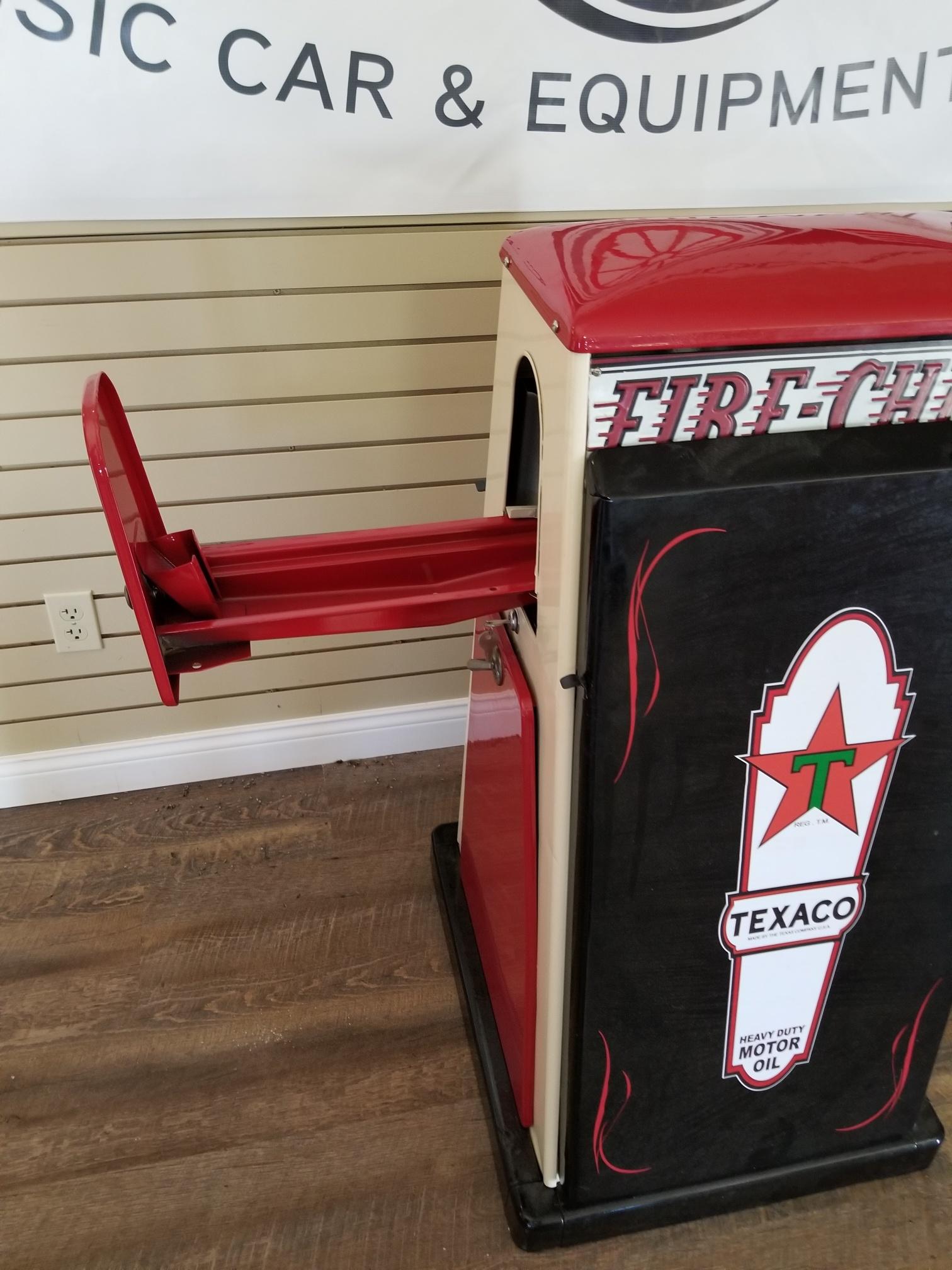 "TEXACO FIRE-CHIEF" Oil can island display/storage cabinet.