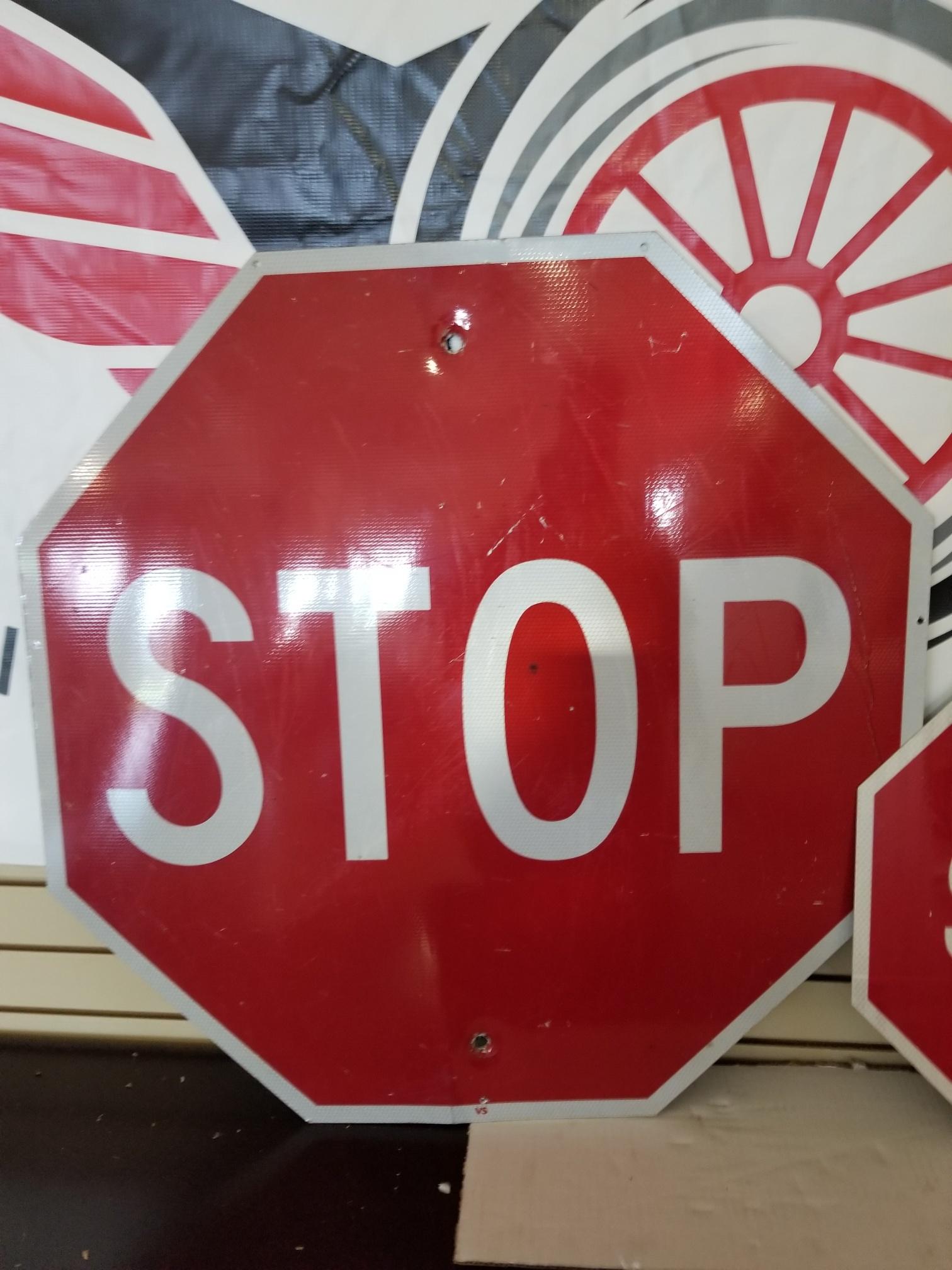 2 stop signs